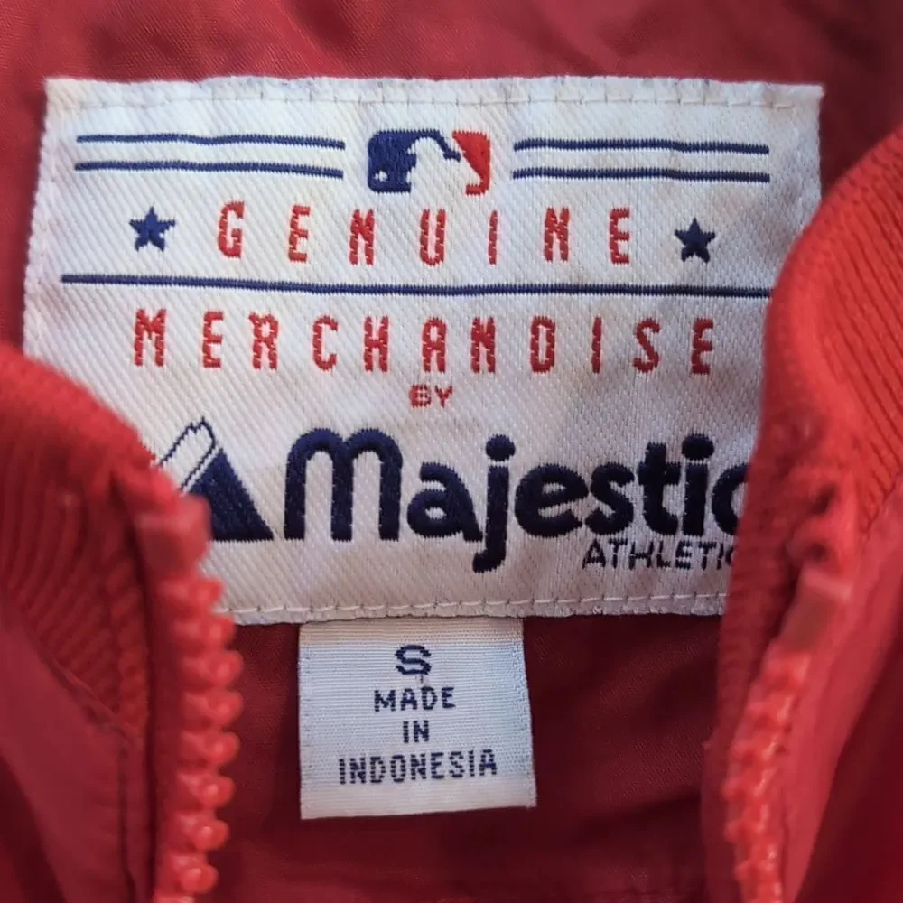 Majestic Washington Nationals Pullover Windbreaker Warm Up Jacket Sz Youth Small